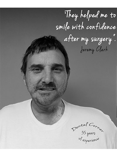 jeremy clark, who received dental treatment after surgery from Dental Corner in Wichita, KS